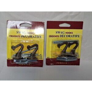 4 Panacea 86105 Swag Hooks Antique Brass Finish, Plant Hooks